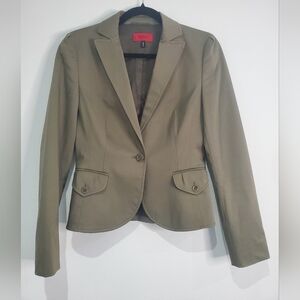 Hugo Boss Green/khaki single button closure 2 pocket Cotton Blazer size 4